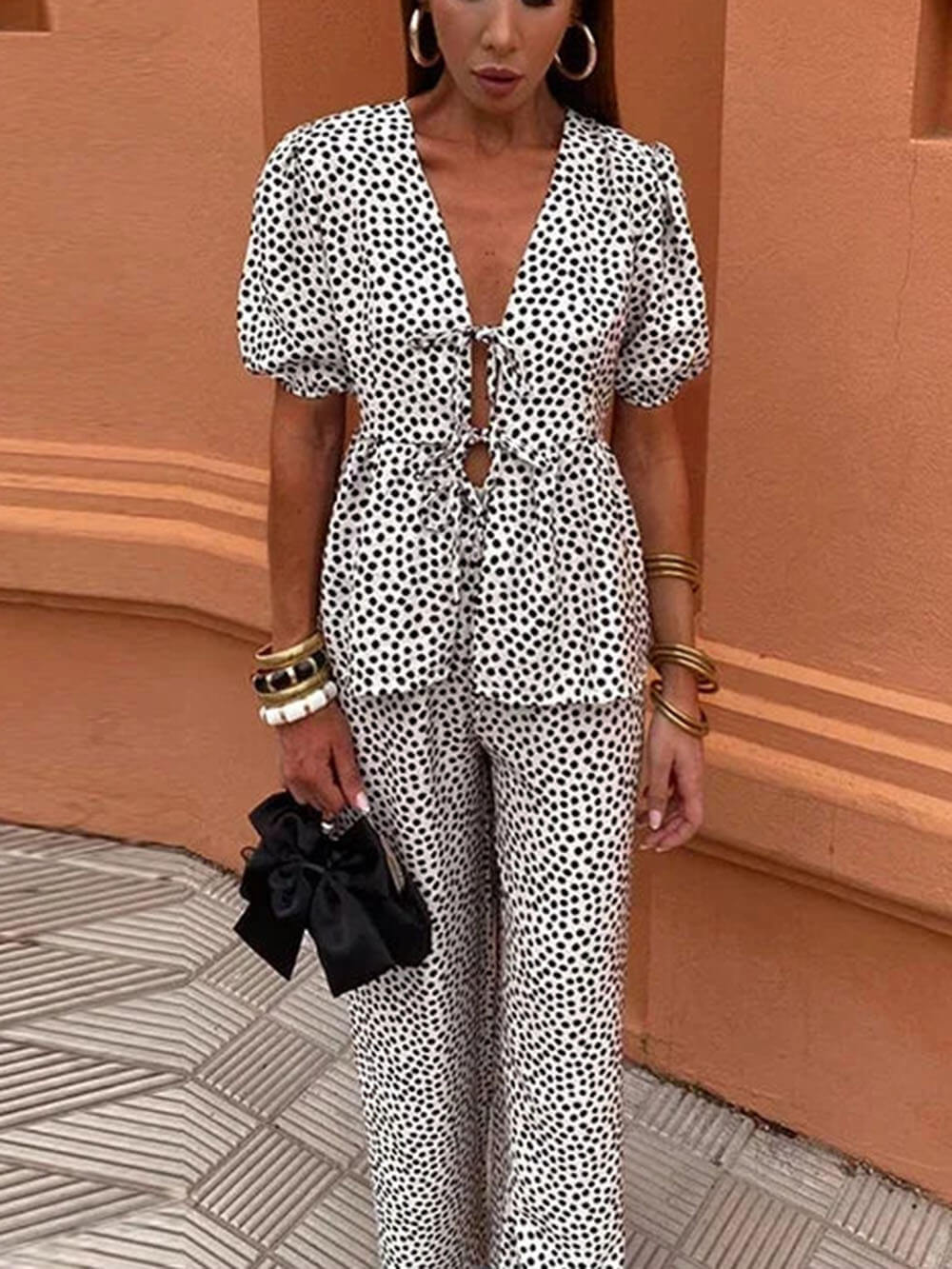 Casual Floral Print Elastic Loose Pants