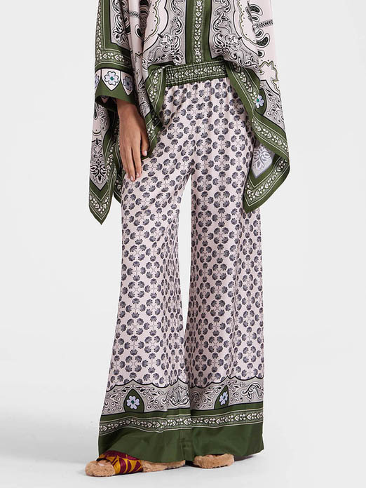 Unique Palm Tree Floral Loose Wide-leg Pants