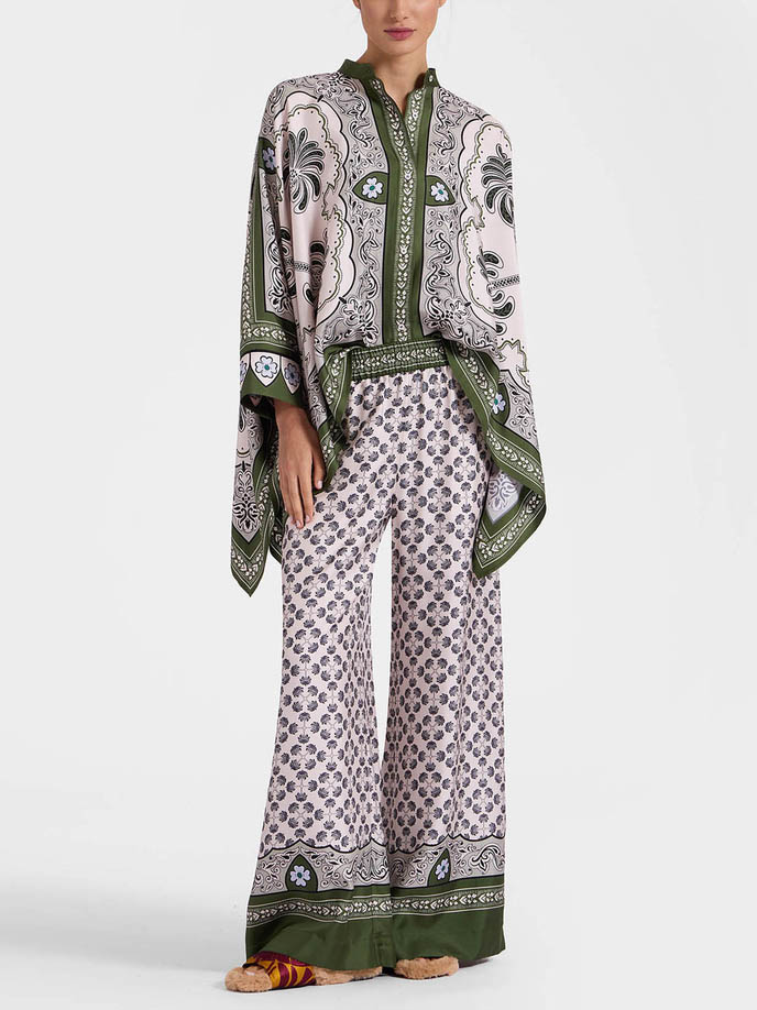 Unique Palm Tree Floral Single-breasted Super Loose Shirt