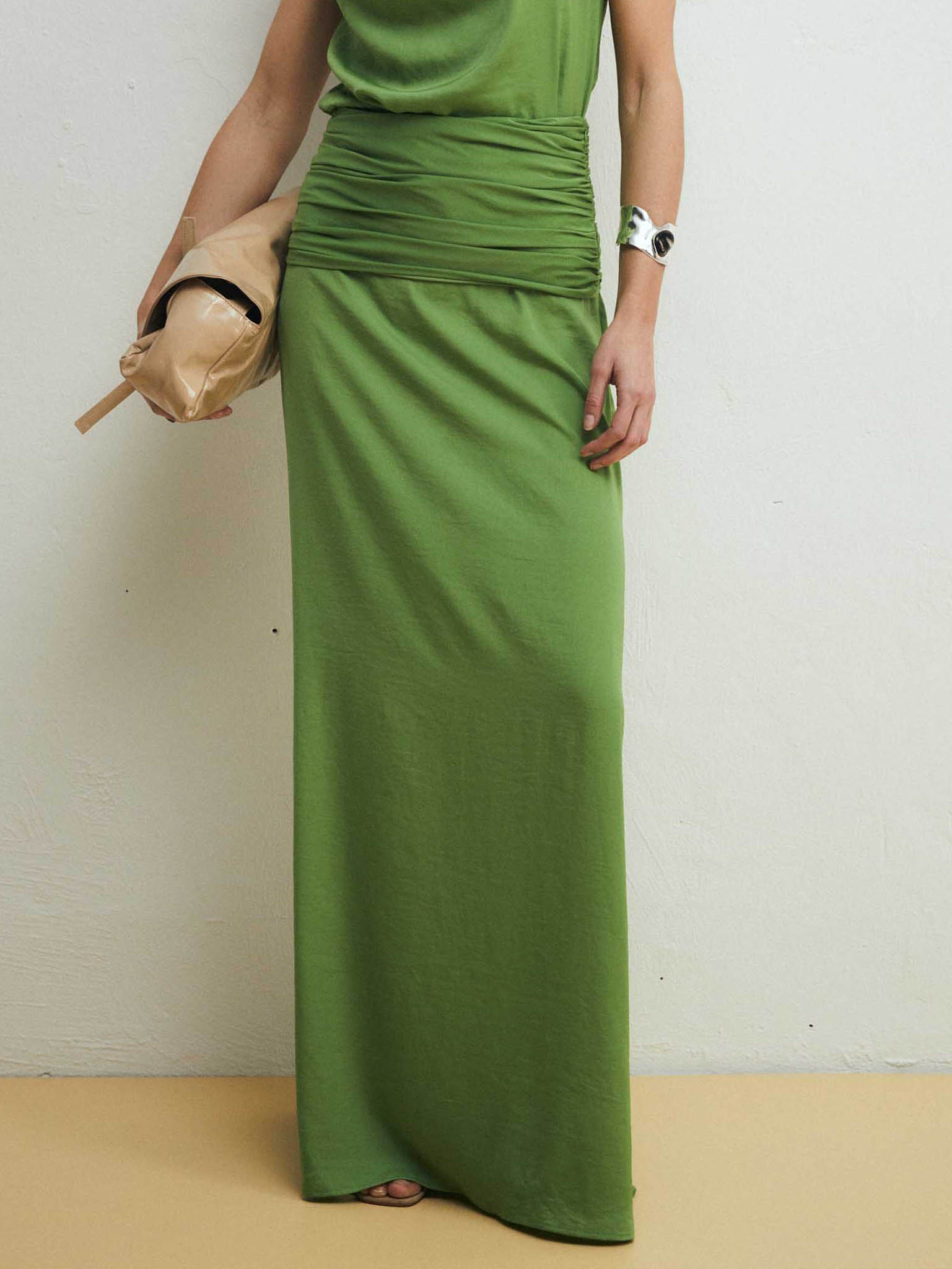 Unique Elegant Pleated Maxi Skirt