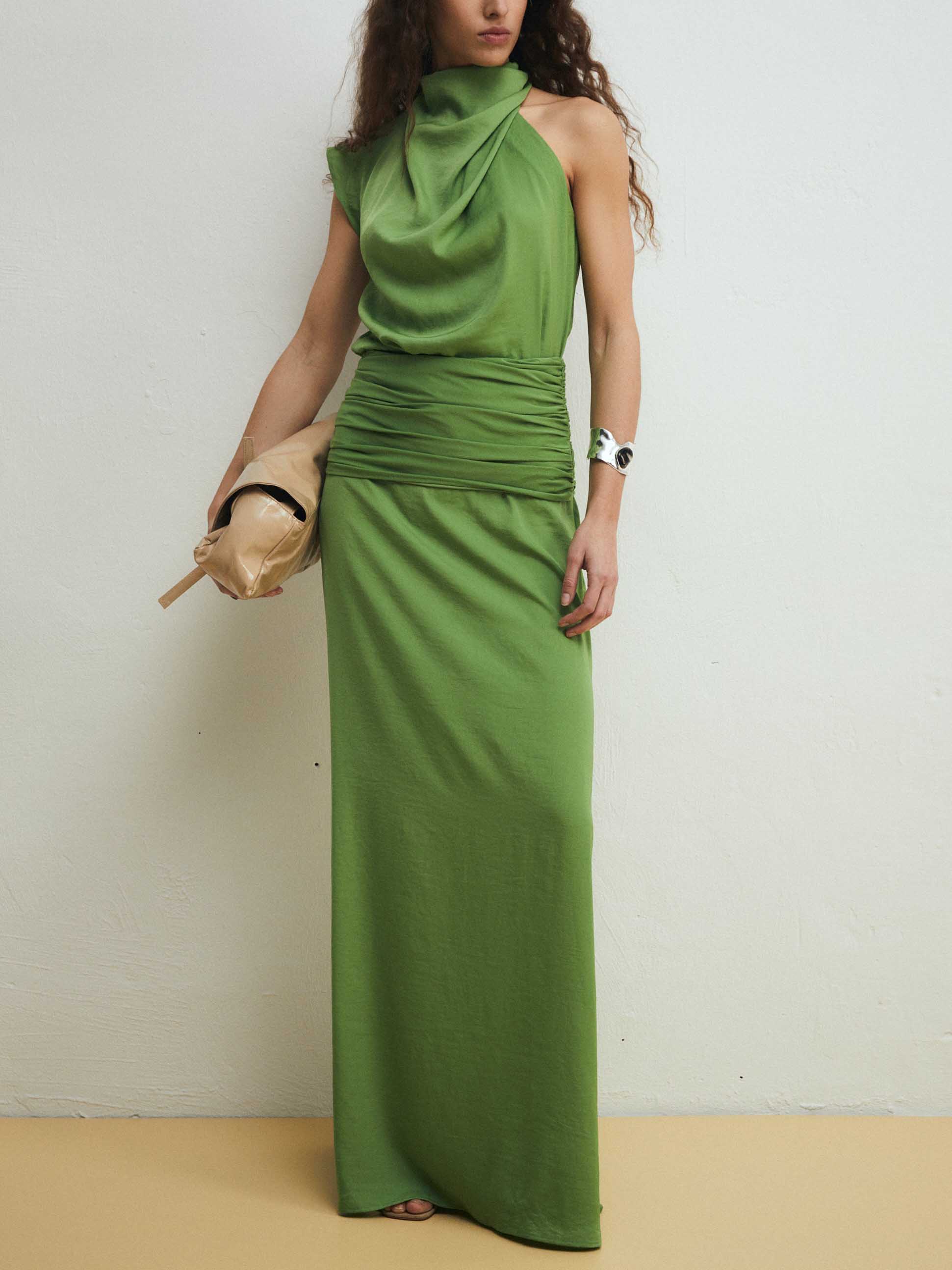 Unique Elegant Pleated Maxi Skirt