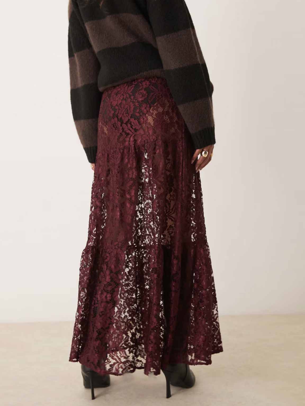 Versatile Lace Layered Sheer Skirt