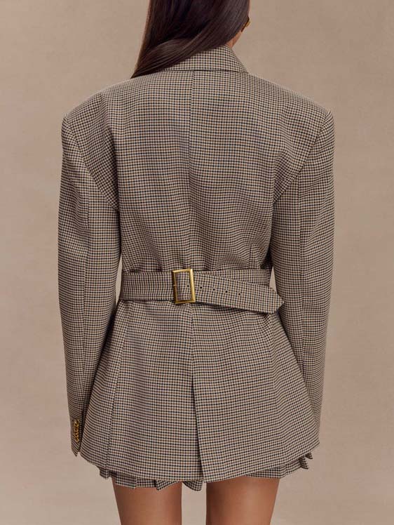 Street Retro Plaid Suit Jacket