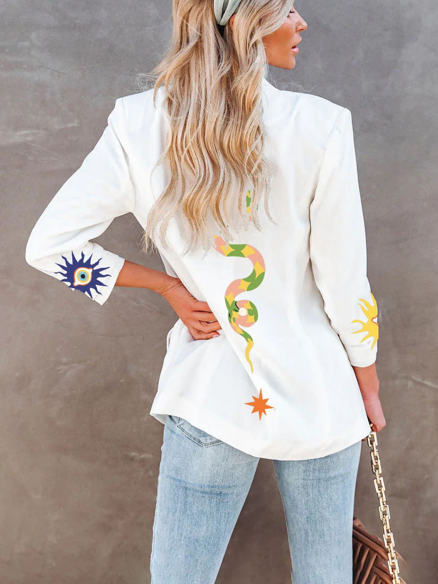 Beautiful Unique Print Long Sleeve Suit Jacket