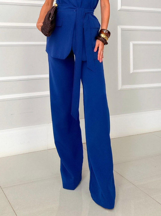 Elegant Wide-leg Trousers With Side Pockets