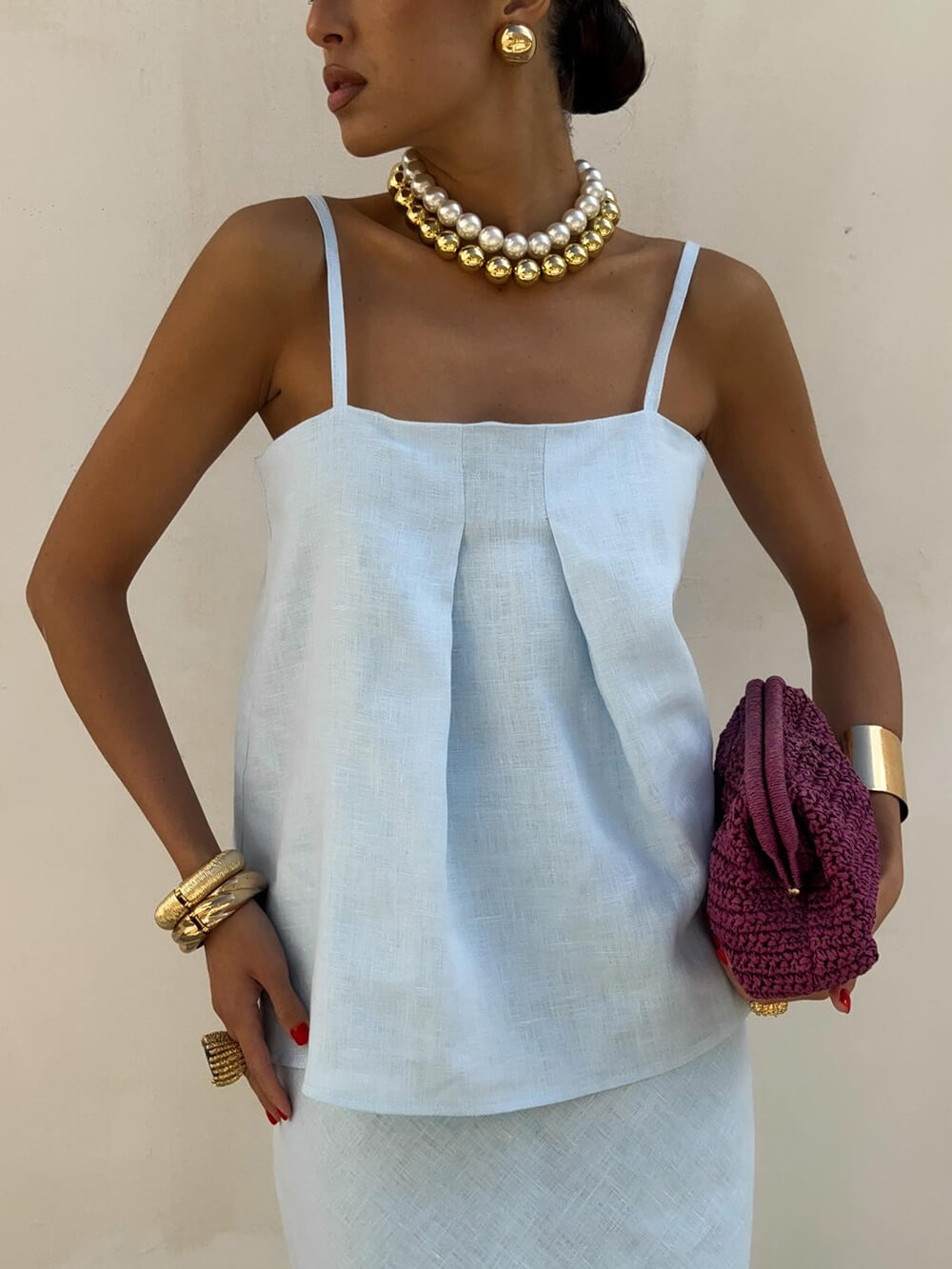 Casual Exquisite Solid Color A-Line Skirt