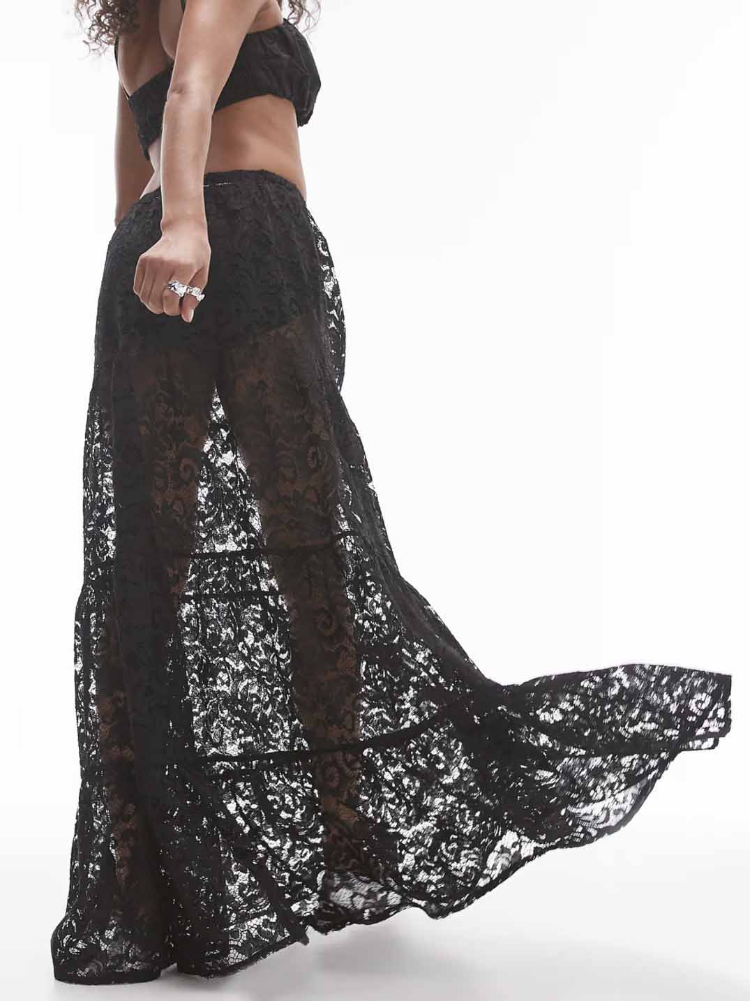Versatile Lace Layered Sheer Skirt