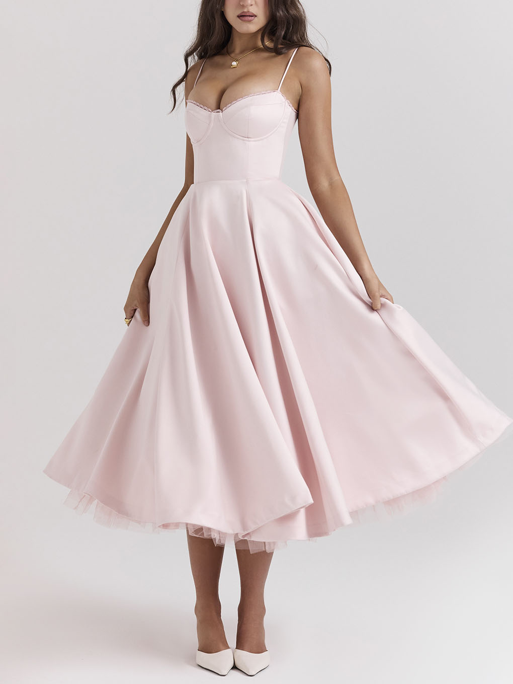 Sexy slim fit waist Midi Dresses