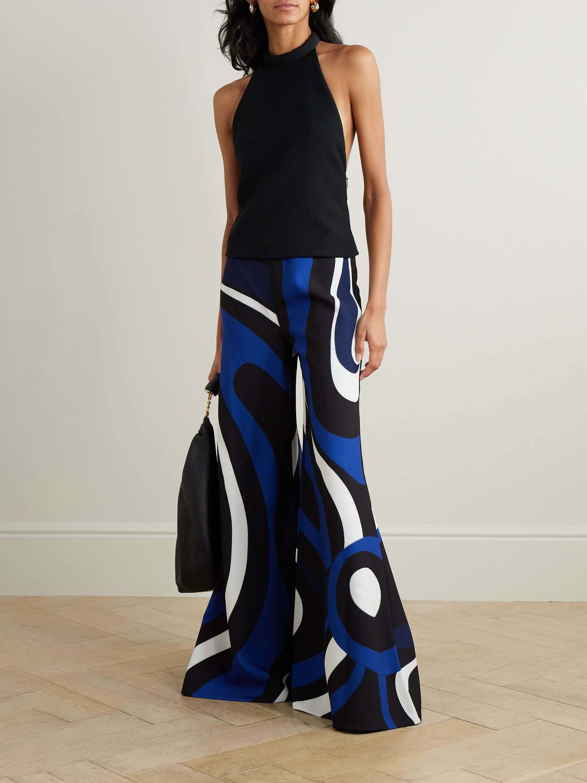 Elegant Stripe Print Halter Neck Jumpsuit