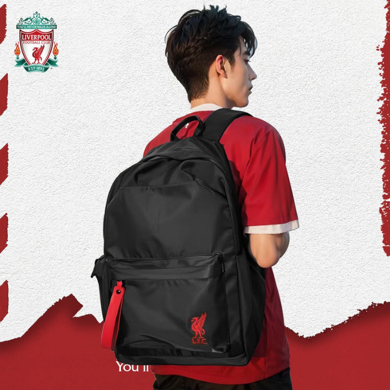 利物浦 Liverpool 黑色後背包｜大容量球迷書包・足球休閒背包