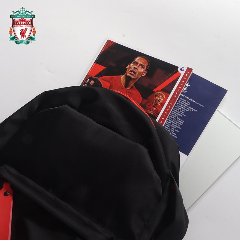 利物浦 Liverpool 黑色後背包｜大容量球迷書包・足球休閒背包