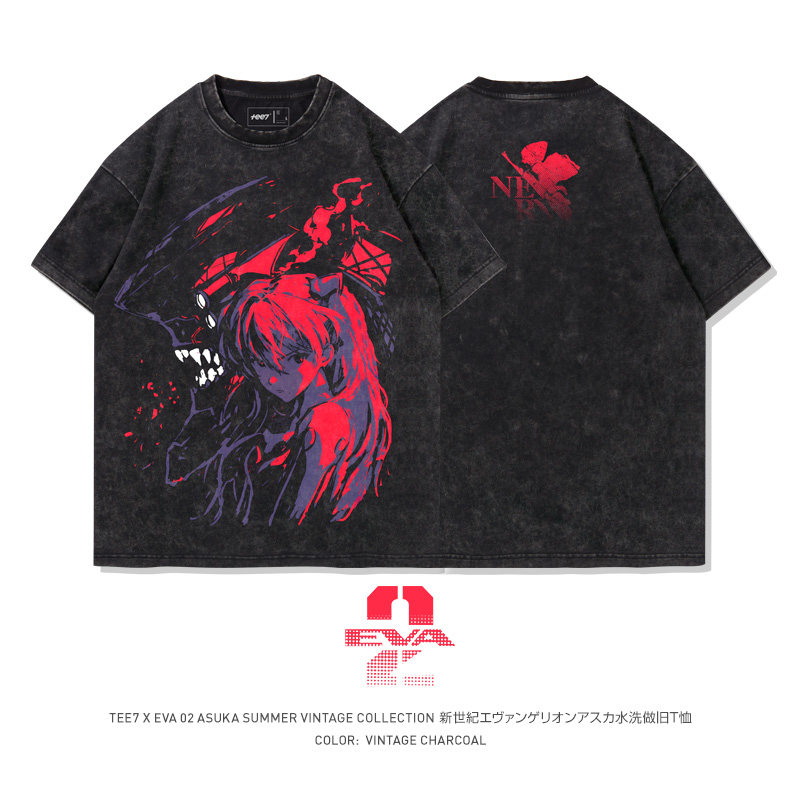 灌籃高手湘北全國大賽出征水洗做舊 2026親子情侶男女同款 印花水洗短袖