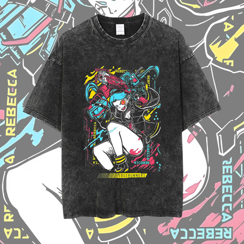 電馭叛客水洗做舊 2026親子情侶男女同款 印花水洗短袖