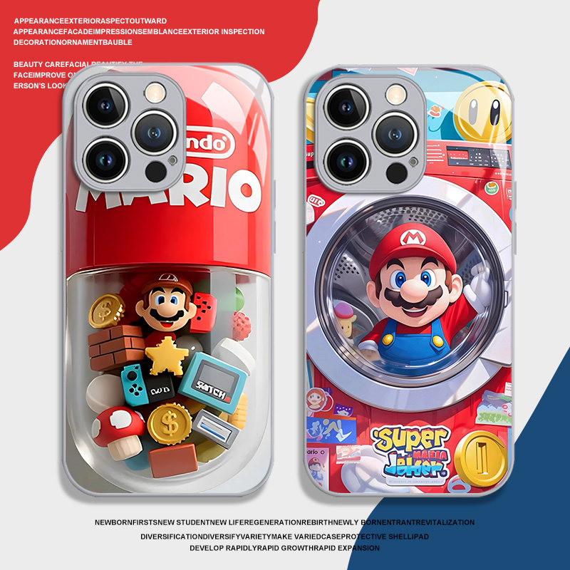 馬里奧膠囊 新款高清全包防摔玻璃殼