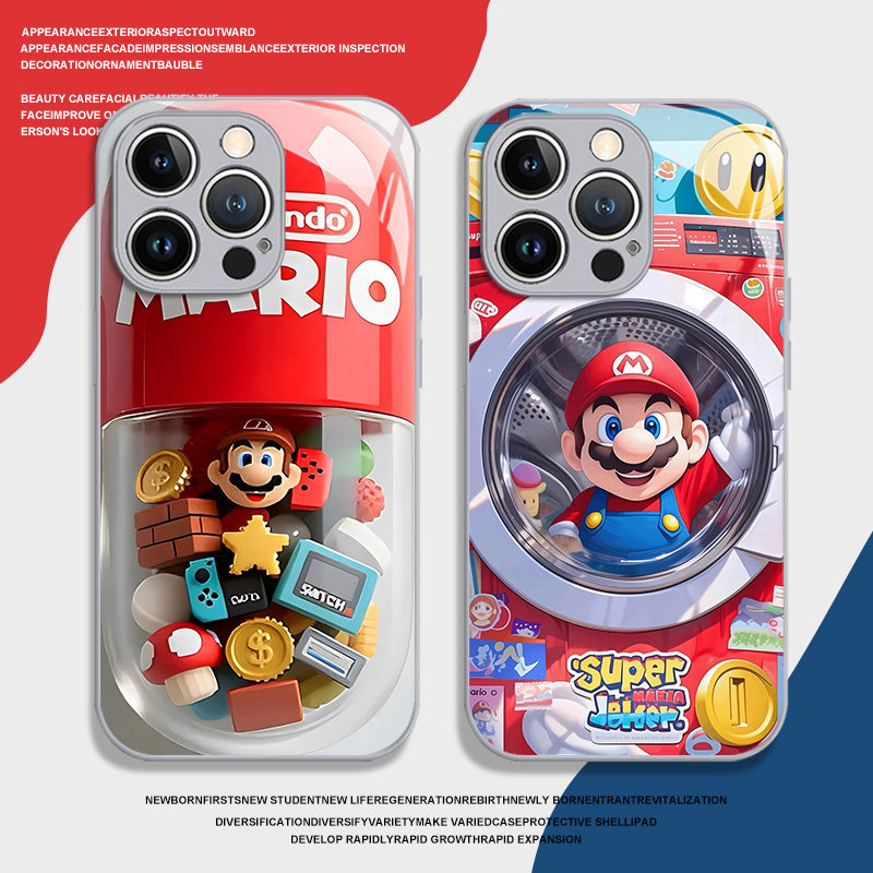 馬里奧膠囊 新款高清全包防摔玻璃殼