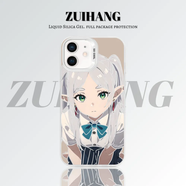 葬送的芙莉蓮 極光/彩銀 線條漸變防摔手機殼-GOODTOYSTUDIO