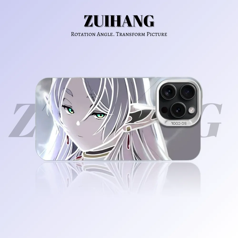 葬送的芙莉蓮 極光/彩銀 線條漸變防摔手機殼-GOODTOYSTUDIO