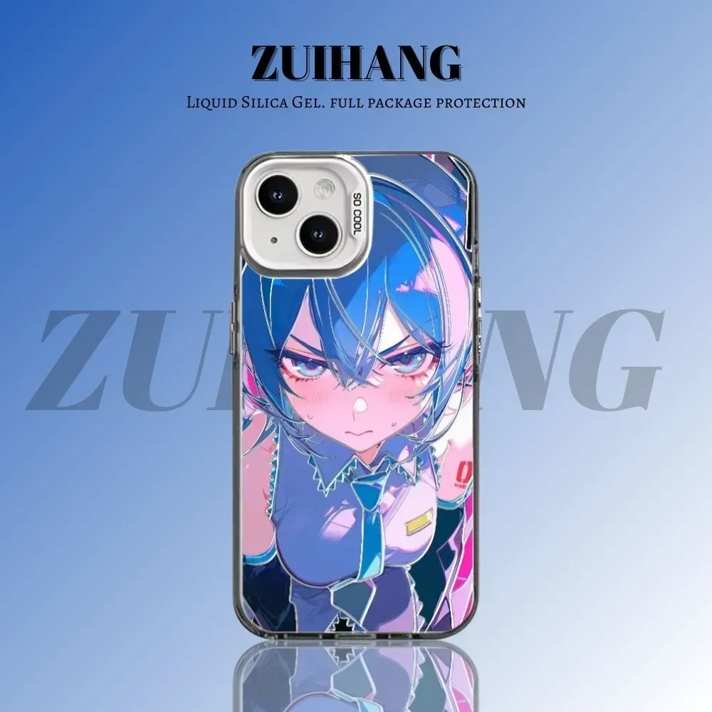 初音未來 極光/彩銀 線條漸變防摔手機殼-GOODTOYSTUDIO