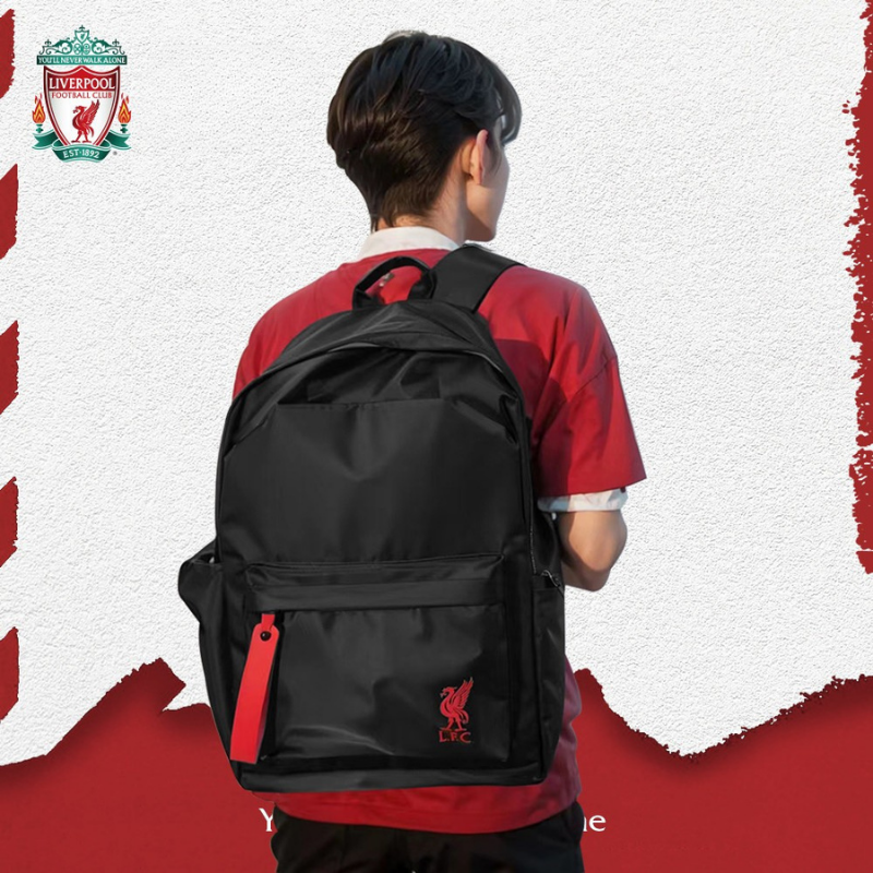 利物浦 Liverpool 黑色後背包｜大容量球迷書包・足球休閒背包