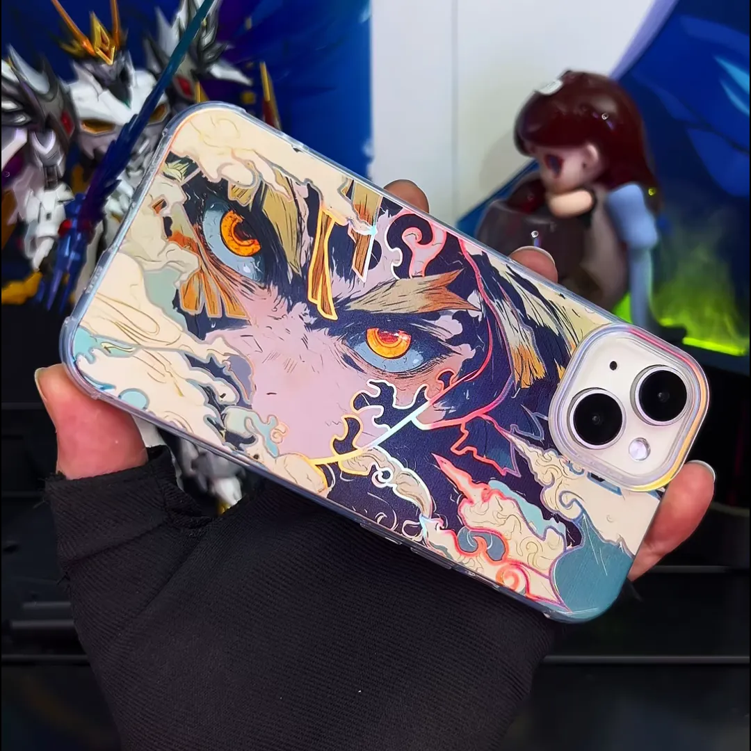 鬼滅之刃 極光/彩銀 線條漸變防摔手機殼-GOODTOYSTUDIO