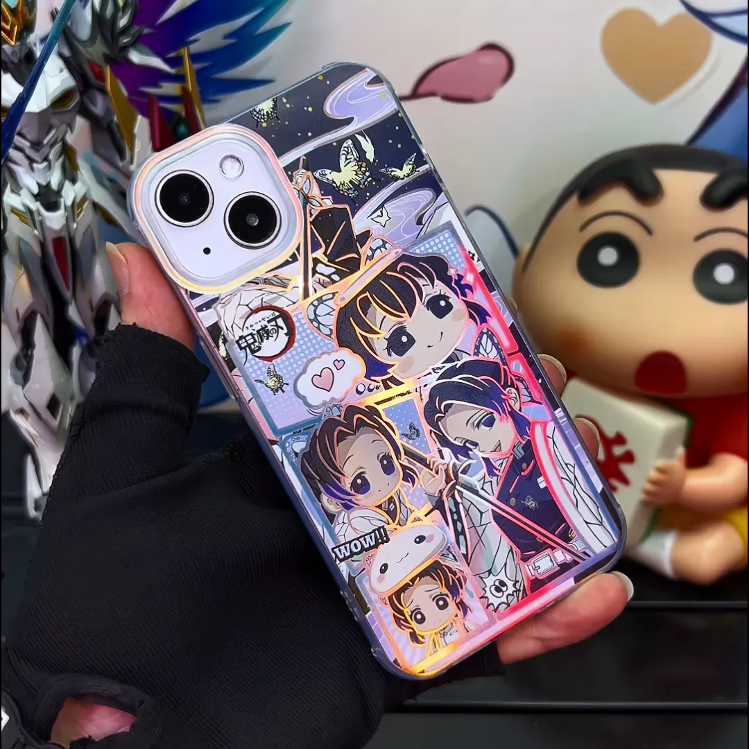 鬼滅之刃 極光/彩銀 線條漸變防摔手機殼-GOODTOYSTUDIO