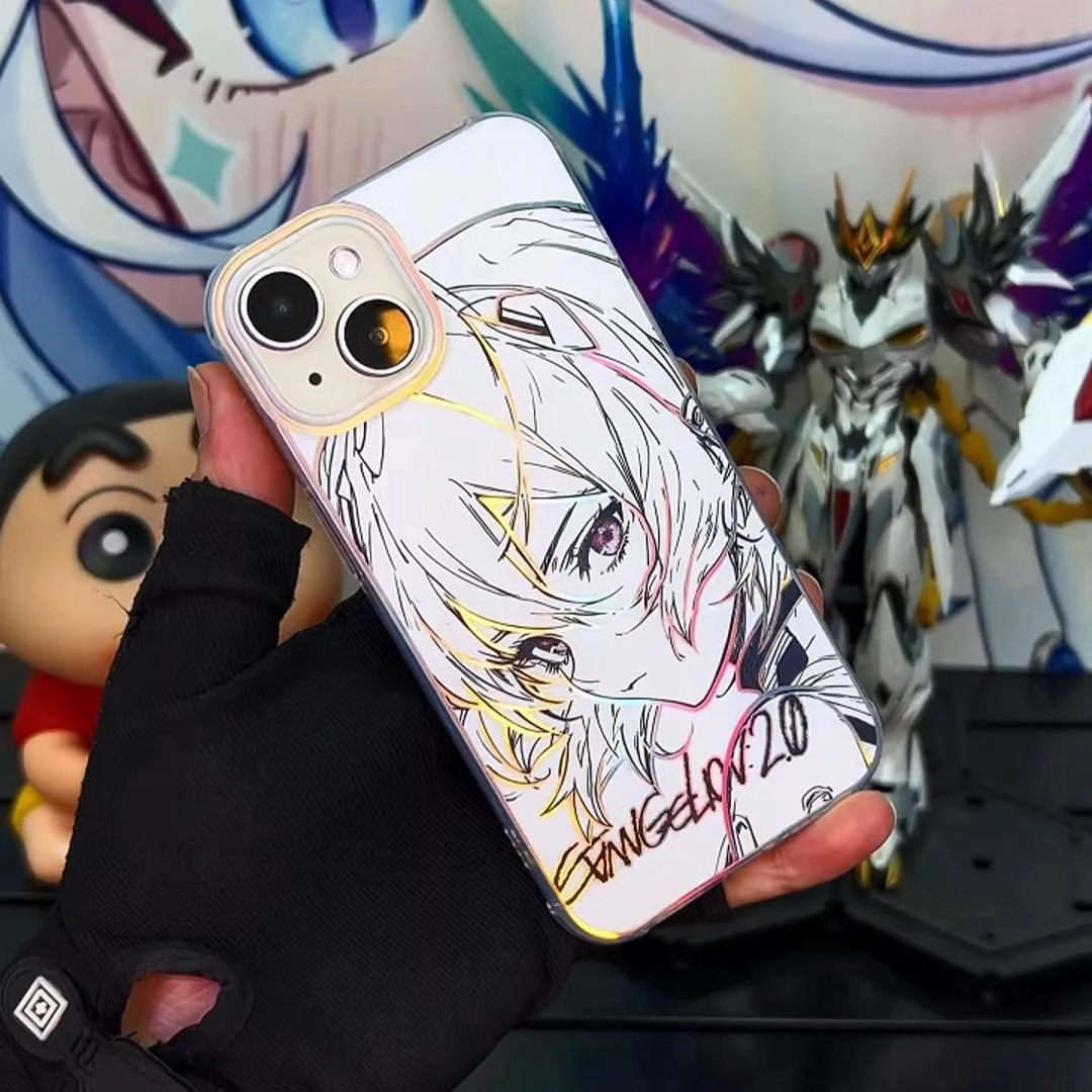 EVA新世紀福音戰士 極光/彩銀 線條漸變防摔手機殼-GOODTOYSTUDIO