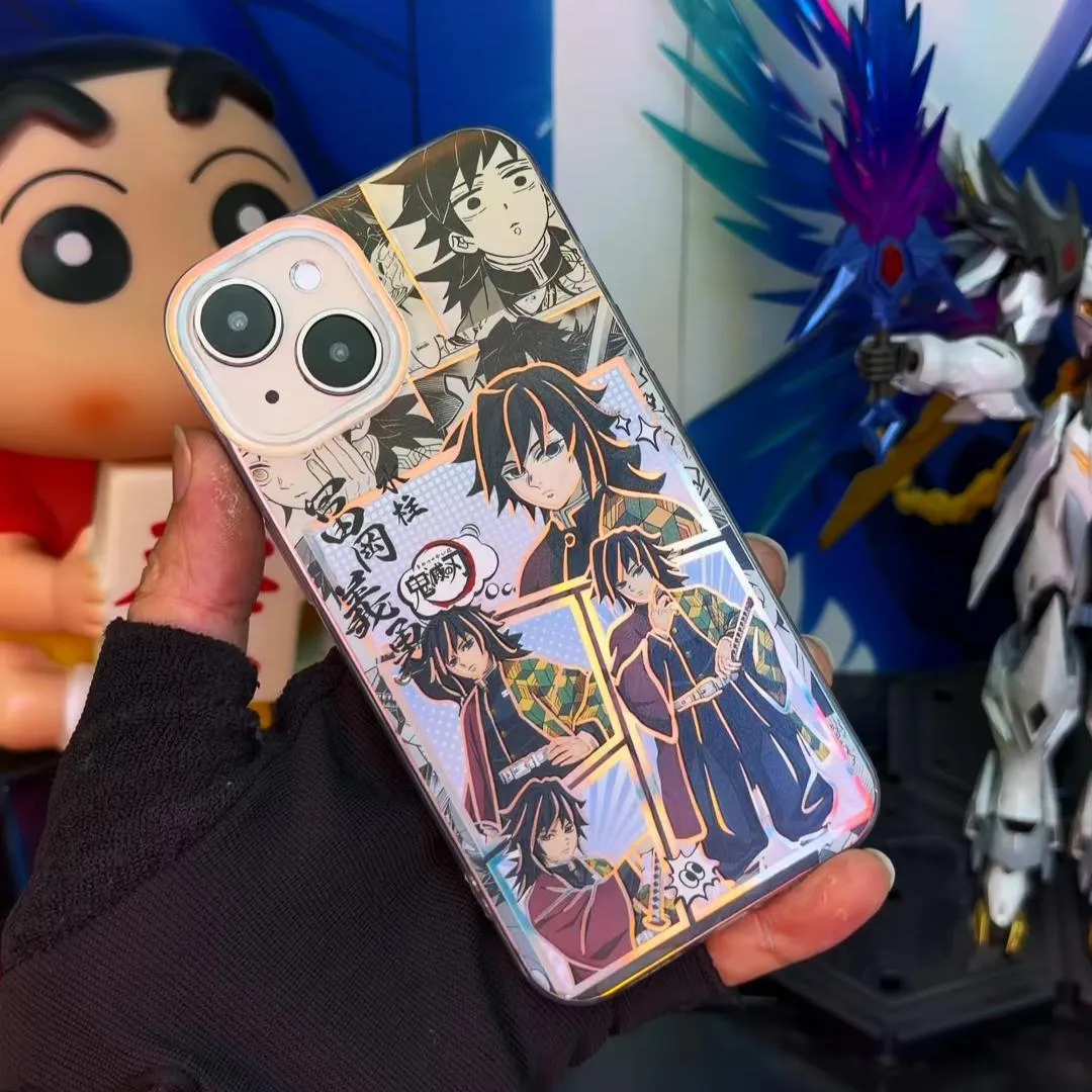 鬼滅之刃 極光/彩銀 線條漸變防摔手機殼-GOODTOYSTUDIO