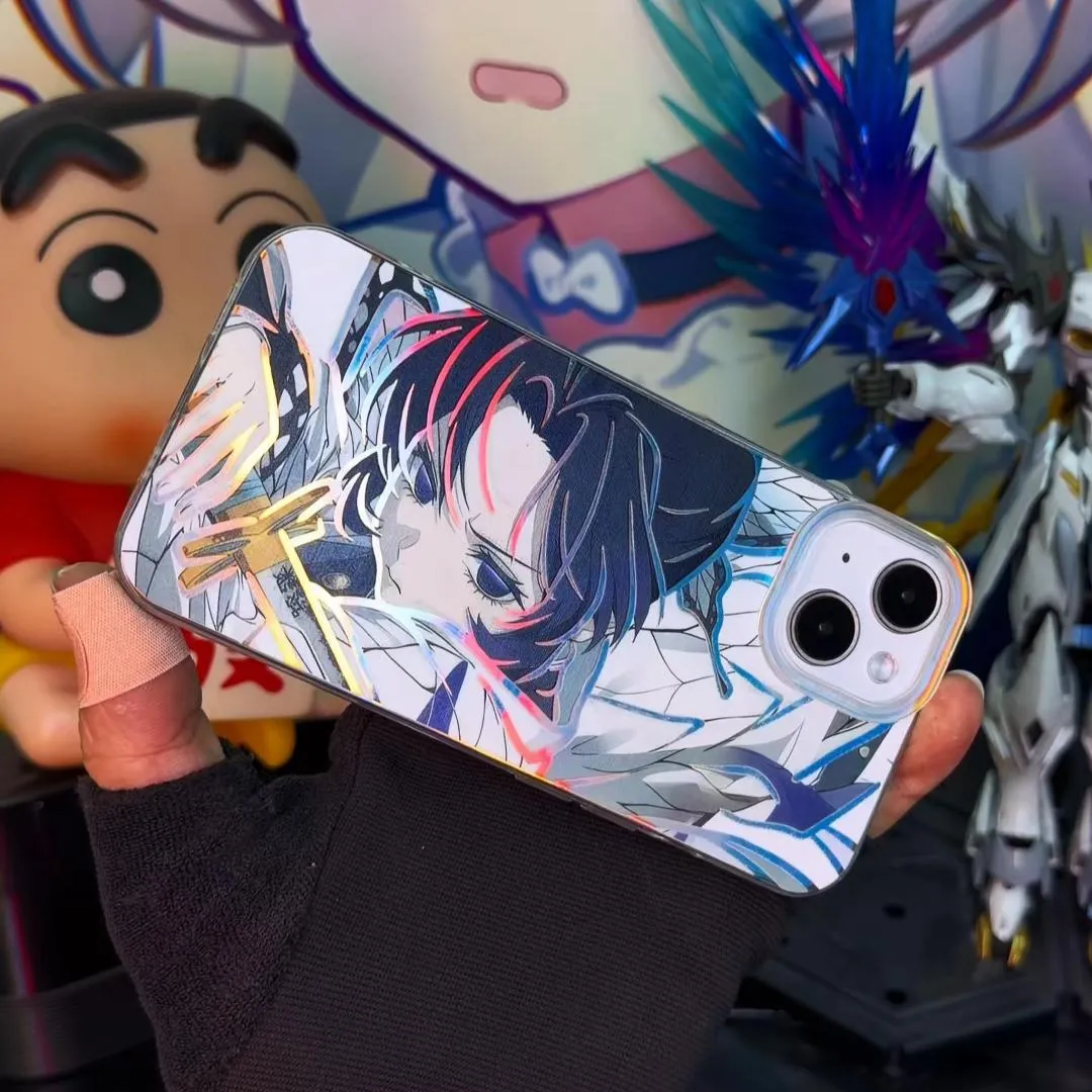 鬼滅之刃 極光/彩銀 線條漸變防摔手機殼-GOODTOYSTUDIO