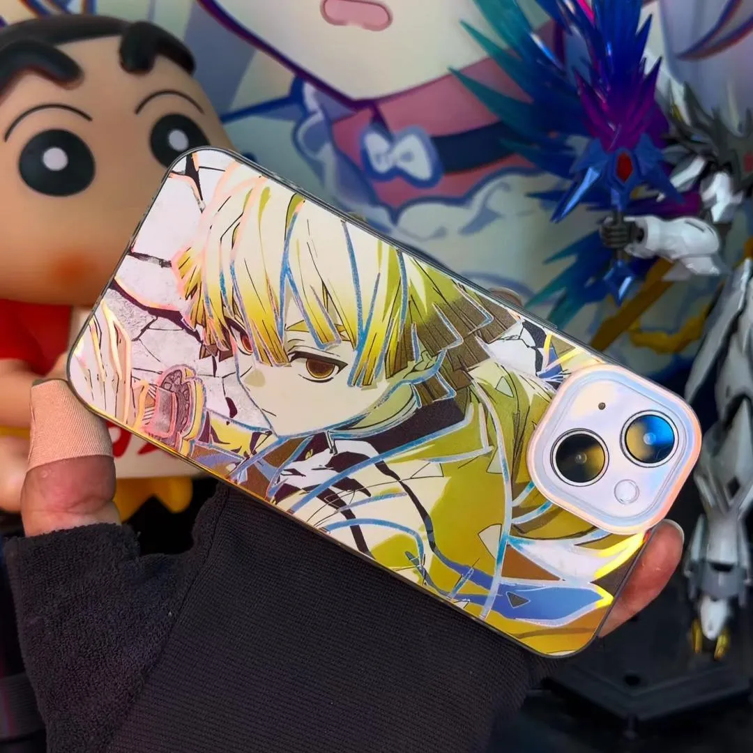 鬼滅之刃 極光/彩銀 線條漸變防摔手機殼-GOODTOYSTUDIO