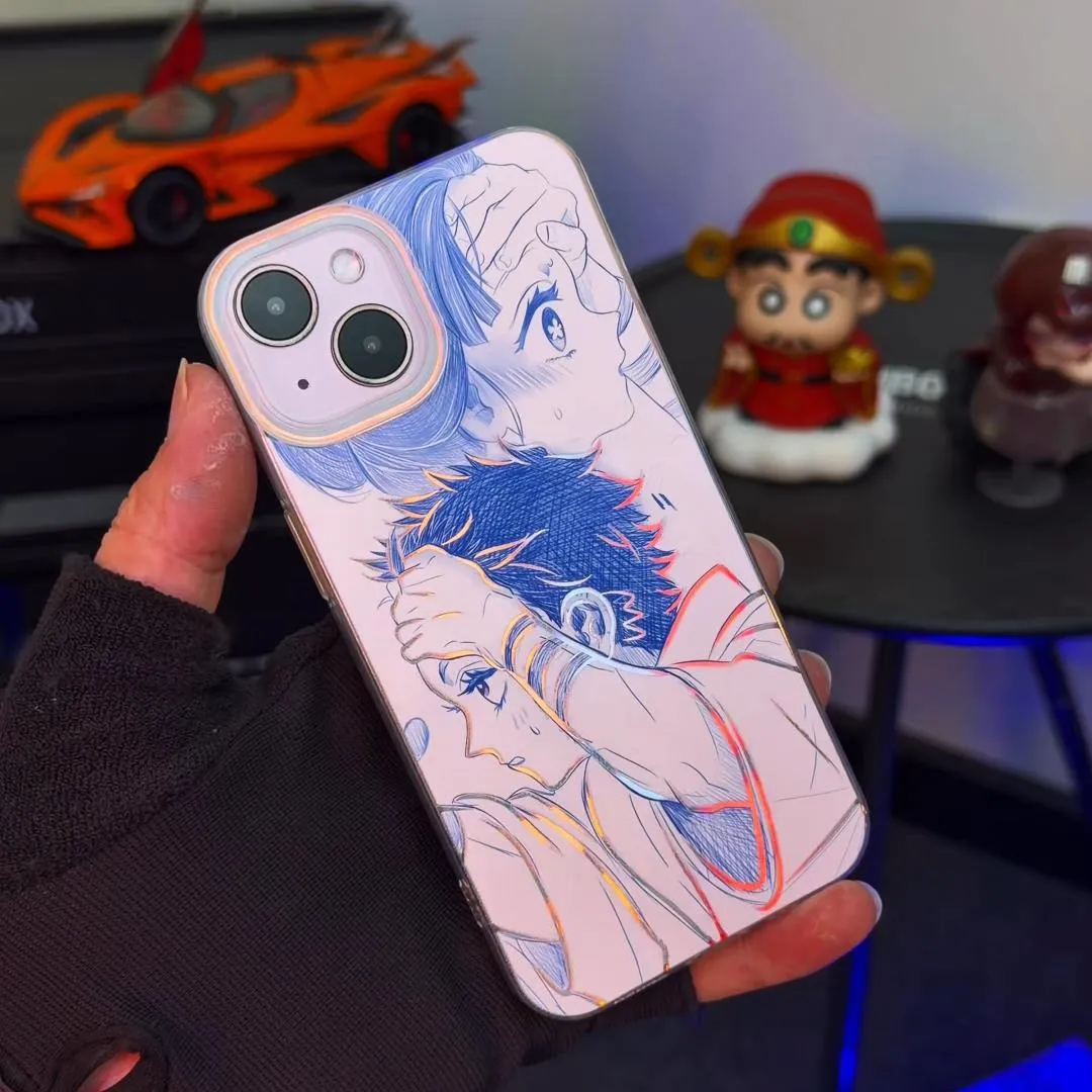 鬼滅之刃 極光/彩銀 線條漸變防摔手機殼-GOODTOYSTUDIO