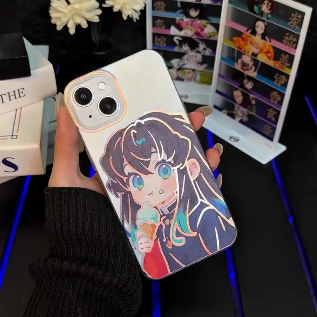 鬼滅之刃 極光/彩銀 線條漸變防摔手機殼-GOODTOYSTUDIO