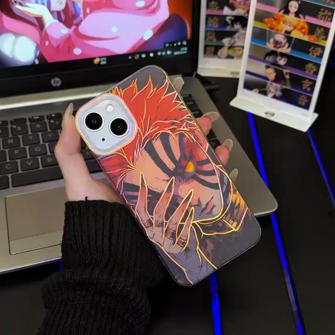 鬼滅之刃 極光/彩銀 線條漸變防摔手機殼-GOODTOYSTUDIO