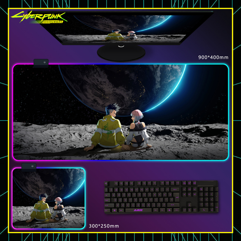 電馭叛客邊緣行者 RGB 電競滑鼠墊｜Cyberpunk 動漫電競桌墊