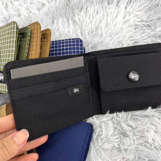 斯圖西潮牌皮夾 潮牌牛津布短版錢包