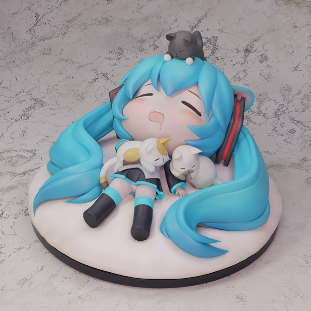 潮社工作室 貓音 初音 Q版雕像