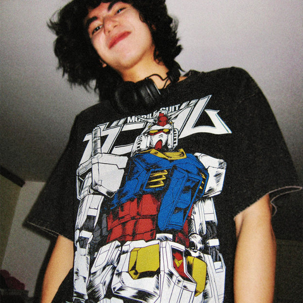 高達機動戰士水洗做舊 2026親子情侶男女同款 印花水洗短袖