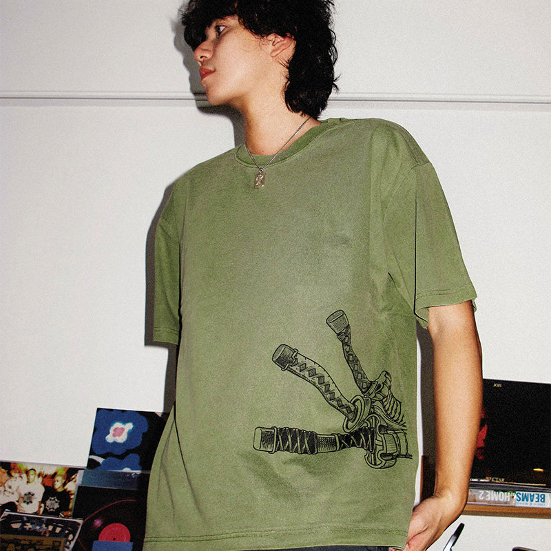 海賊王索隆拔刀水洗做舊 2026親子情侶男女同款 印花水洗短袖