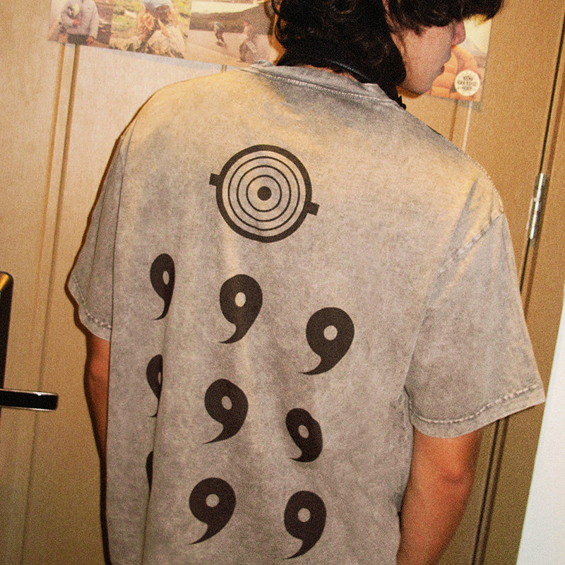 火影宇智波斑六道模式水洗做舊 2026親子情侶男女同款 印花水洗短袖