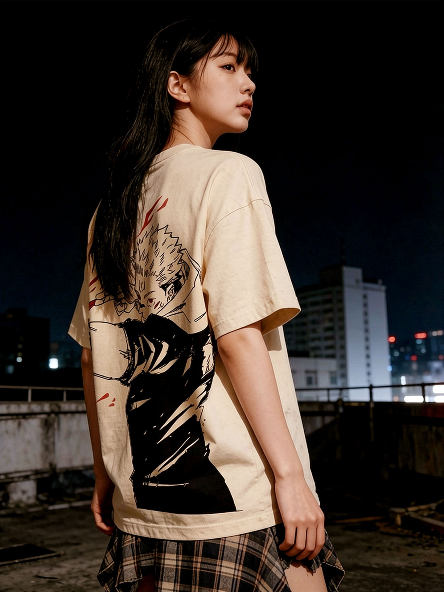 咒術迴戰兩面宿儺術式水洗做舊 2026親子情侶男女同款 印花水洗短袖