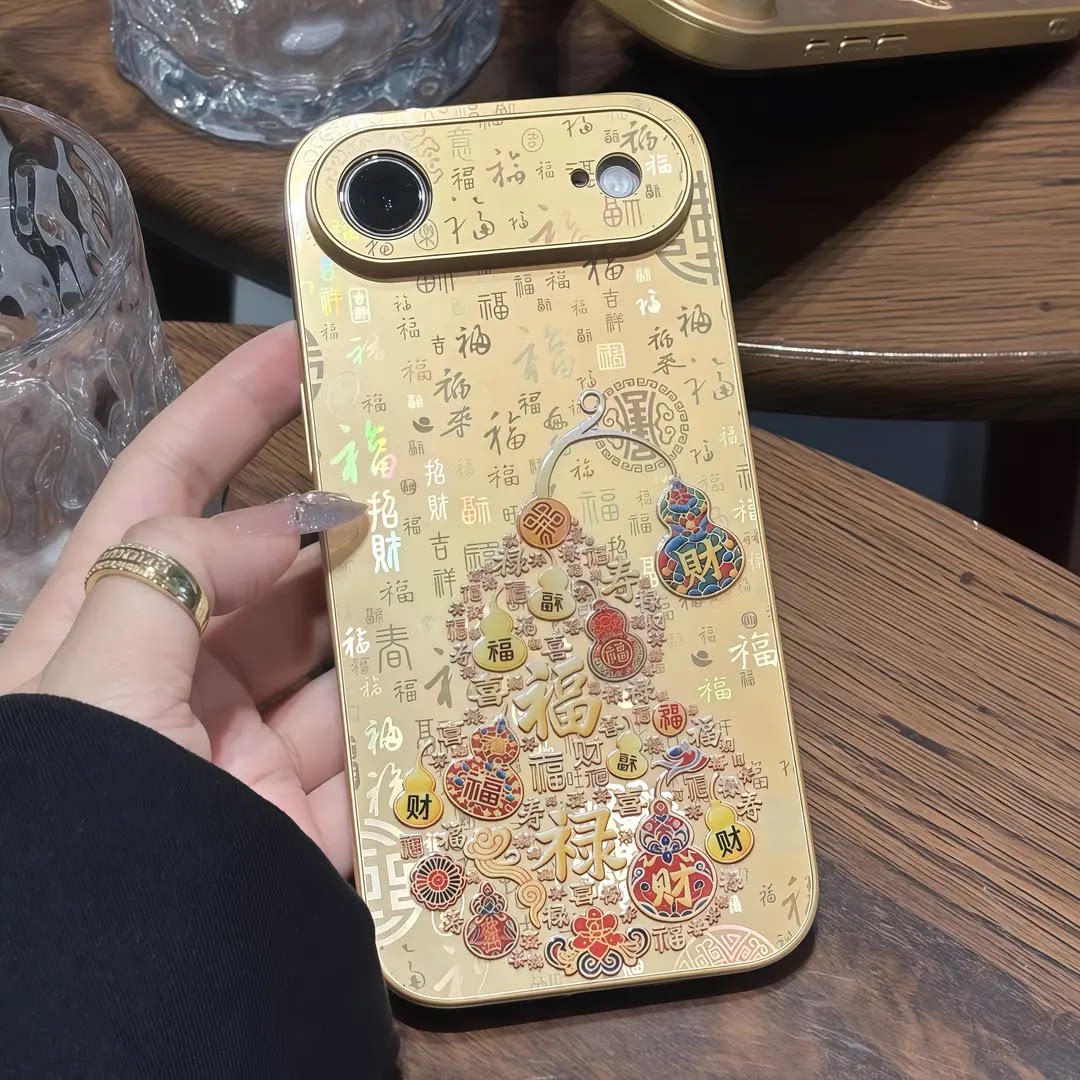 iPhone 國風百福圖金葫蘆手機殼｜中式祈福招財吉祥保護殼