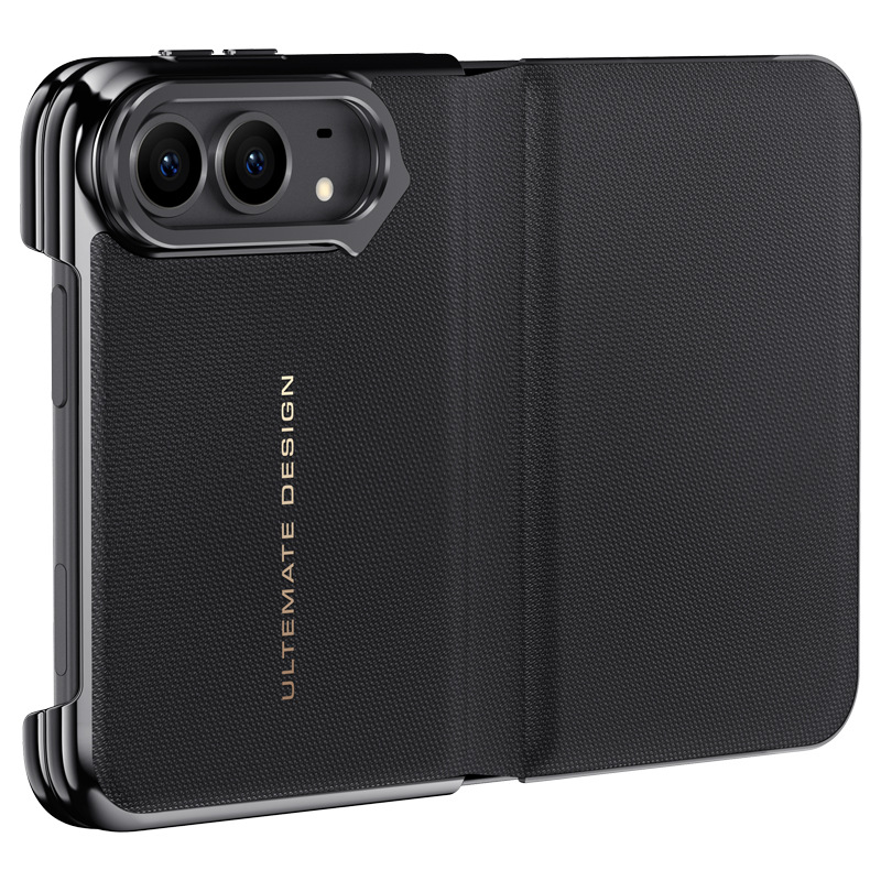 iPhone Duo 折疊手機殼｜碳纖維紋中軸設計・商務防摔保護套