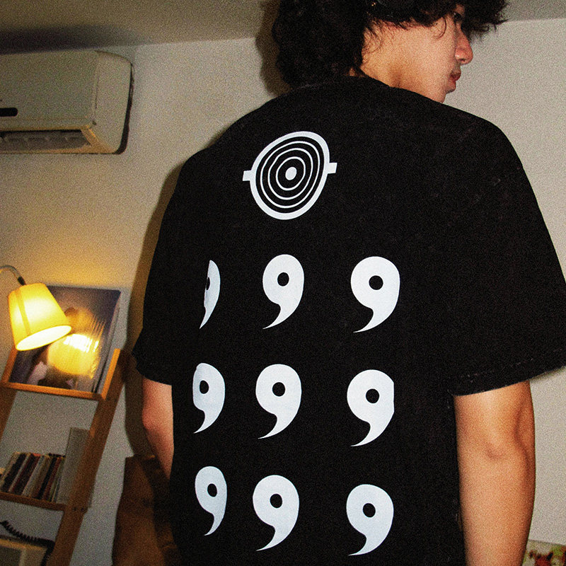 火影宇智波斑六道模式水洗做舊 2026親子情侶男女同款 印花水洗短袖