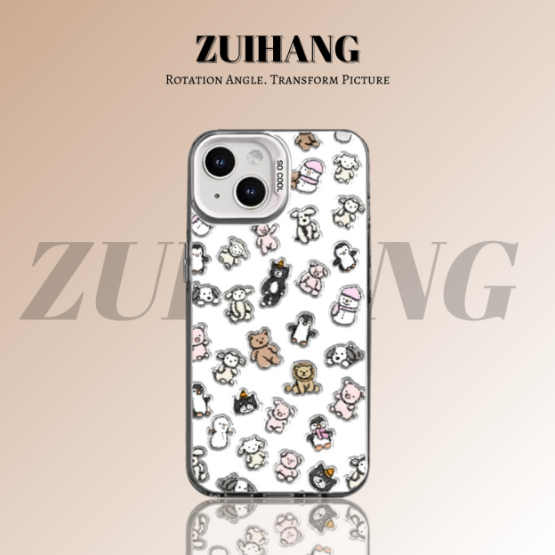 可愛卡通彩銀線條漸變防摔手機殼-GOODTOYSTUDIO