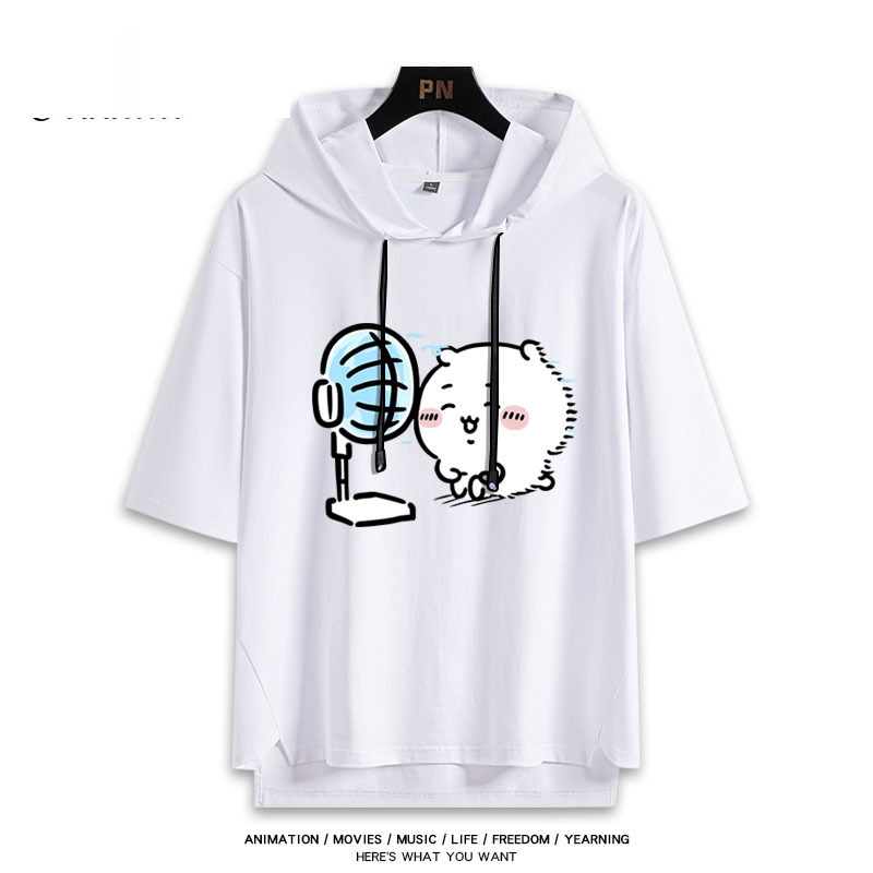 烏薩奇小八吹風扇吉伊卡哇 連帽短袖T恤-GOODTOYSTUDIO