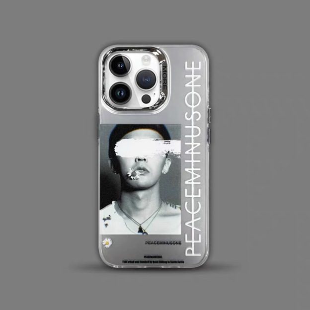 權志龍GD 彩銀線條漸變防摔手機殼