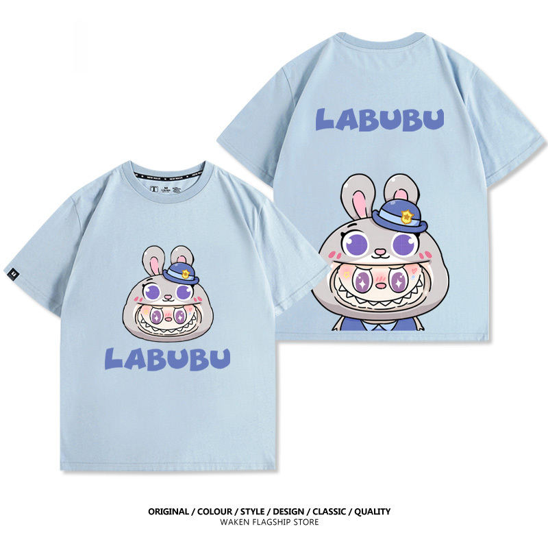 LabubuX瘋狂動物城 印花T恤-GOODTOYSTUDIO