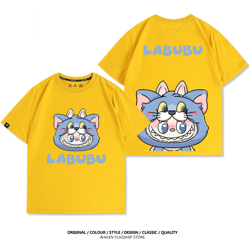 LabubuX湯姆貓與傑利鼠 印花T恤-GOODTOYSTUDIO