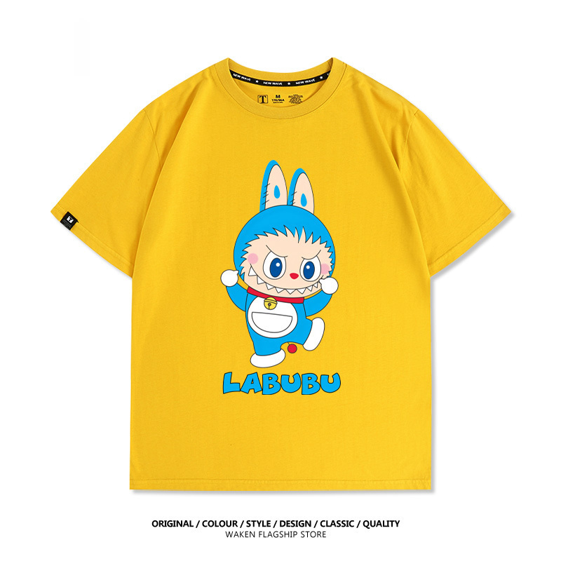 LabubuX哆啦A夢 印花T恤-GOODTOYSTUDIO