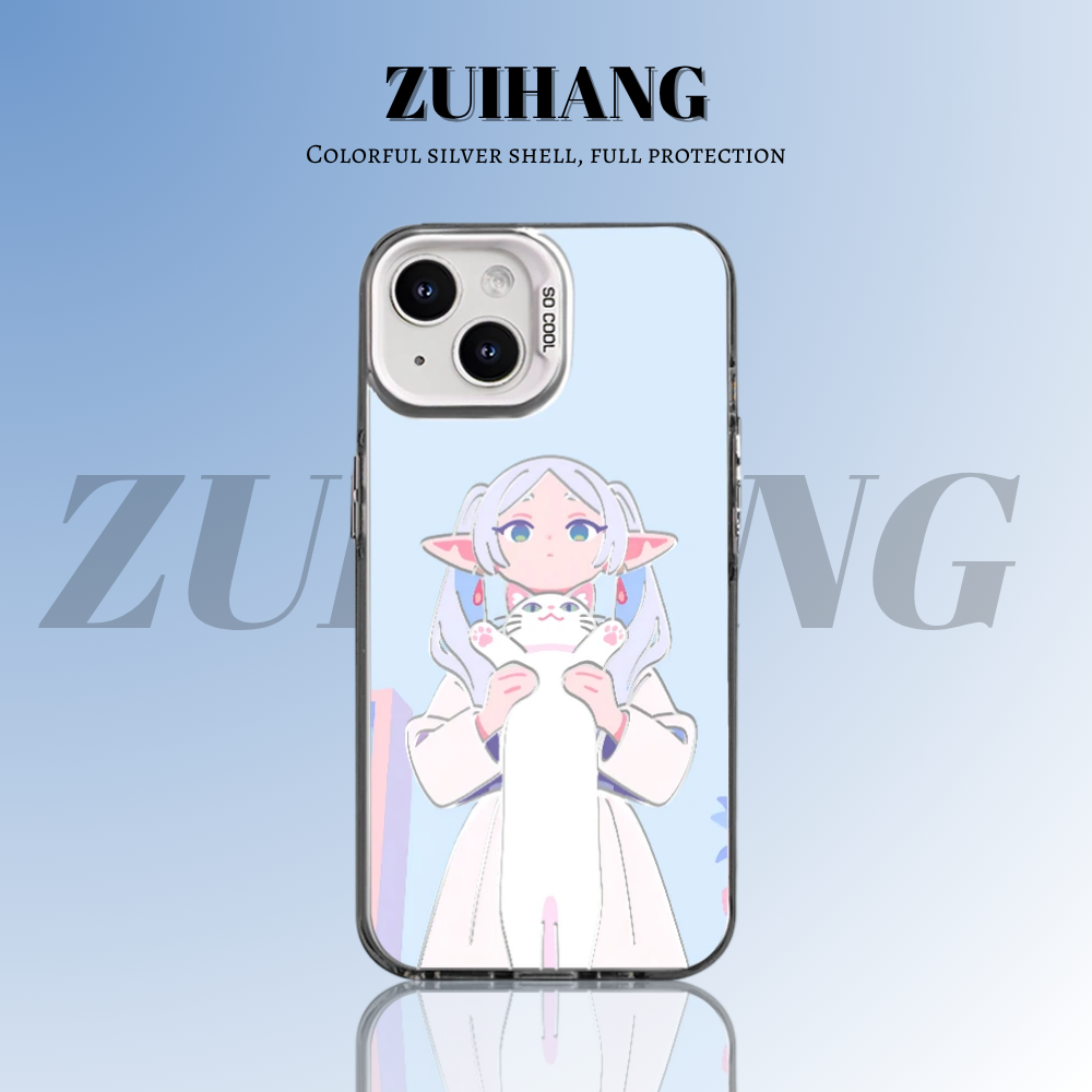 葬送的芙莉蓮 極光/彩銀 線條漸變防摔手機殼-GOODTOYSTUDIO