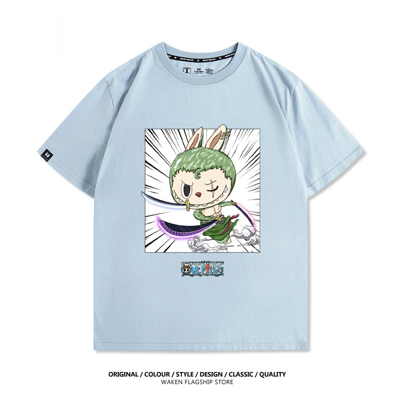 LabubuX海賊索隆 印花T恤-GOODTOYSTUDIO